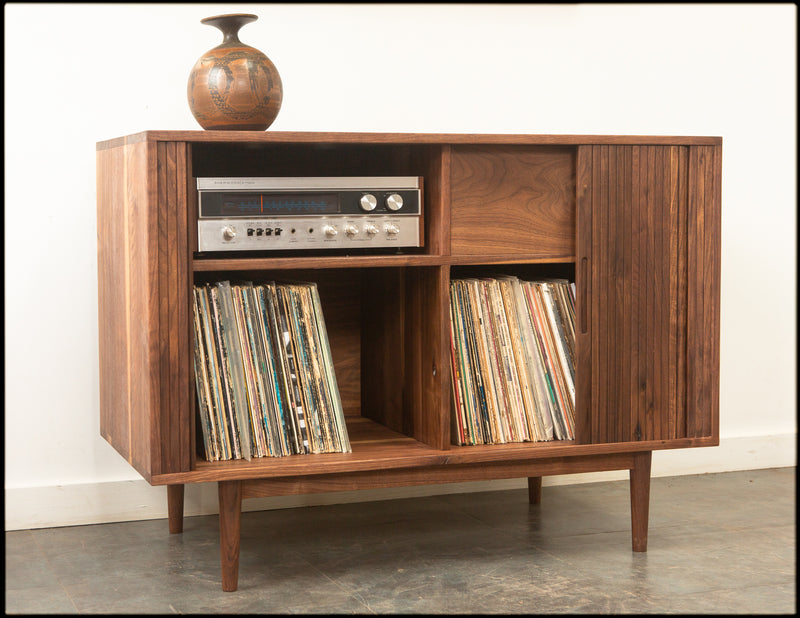 The Lawrence Tambour Door Stereo Credenza