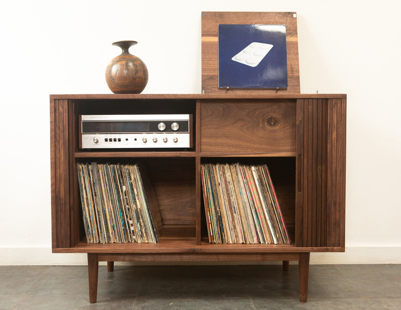 The Lawrence Tambour Door Stereo Credenza