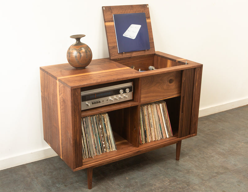 The Lawrence Tambour Door Stereo Credenza