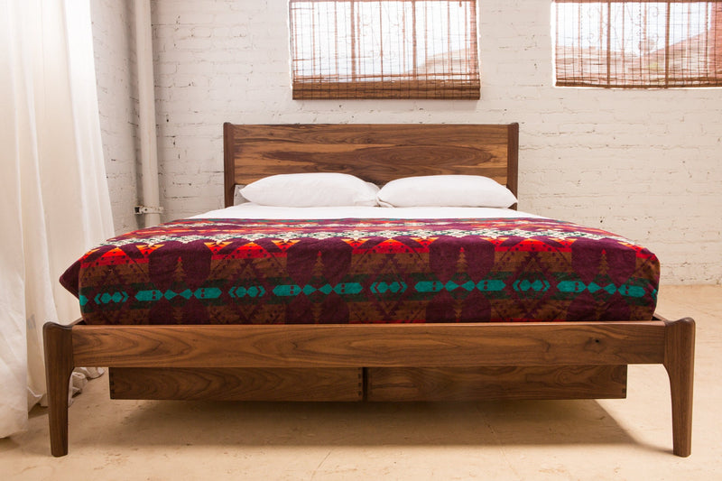 Classic Modern Bed with Storage (Mid Century Danish Modern Style Bed)