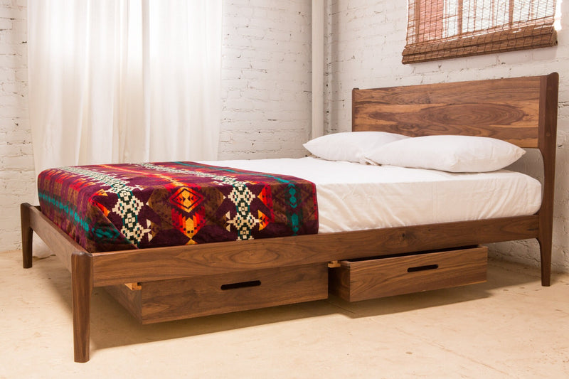 Classic Modern Bed with Storage (Mid Century Danish Modern Style Bed)