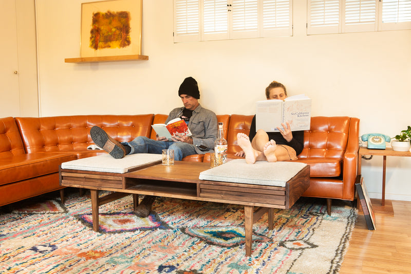 Mid Century Inspired Coffee Table | Ottoman