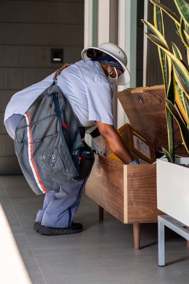 Porch storage/package delivery bench