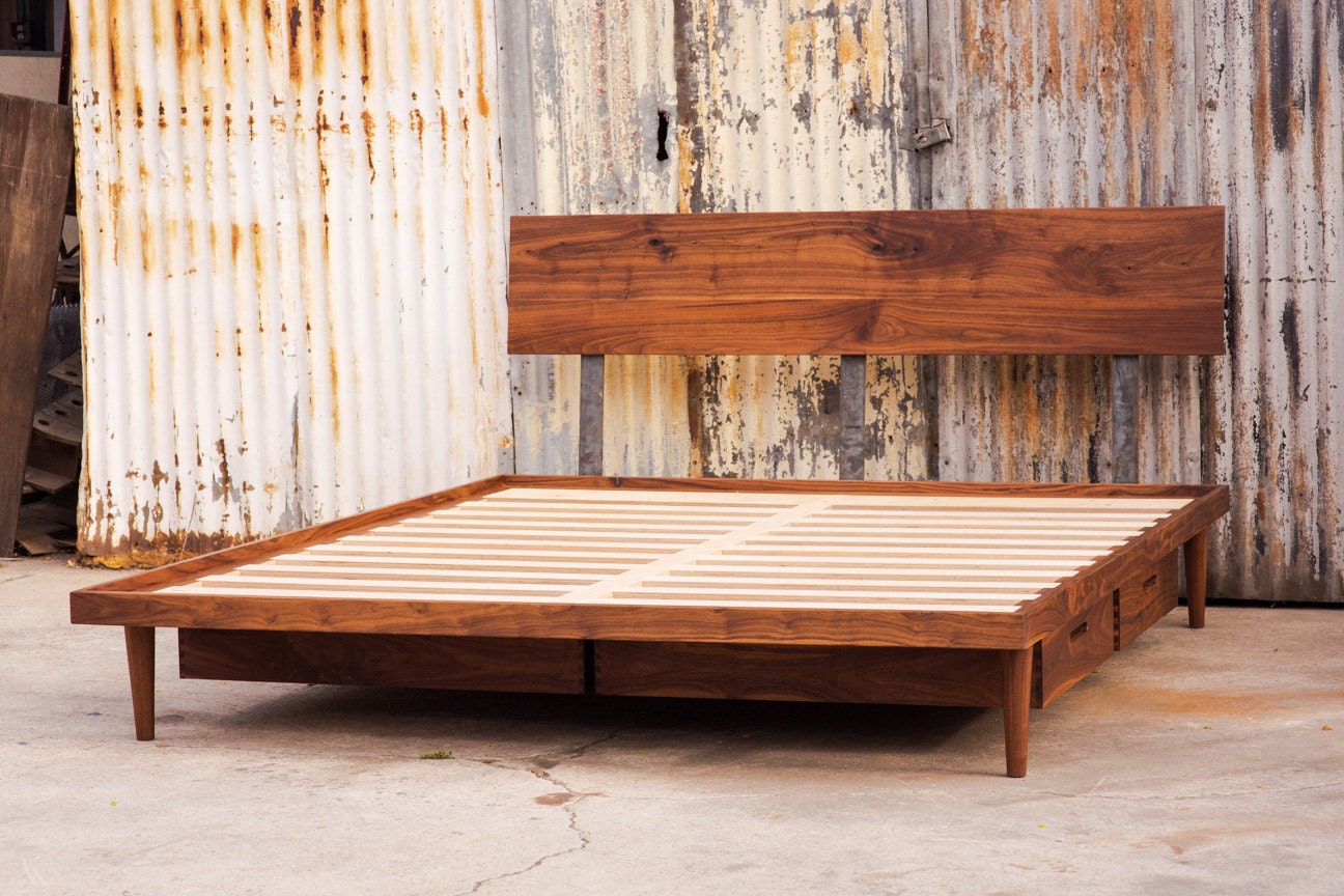 The Western Bed Mid Century Modern Style Platform Bed (Available with Storage)