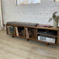 hi fi vinyl storage bench with component shelf