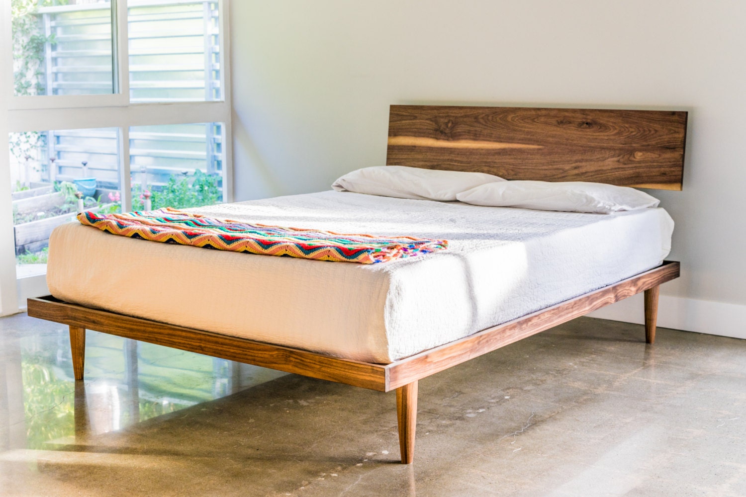 The Western Bed Mid Century Modern Style Platform Bed (Available with Storage)